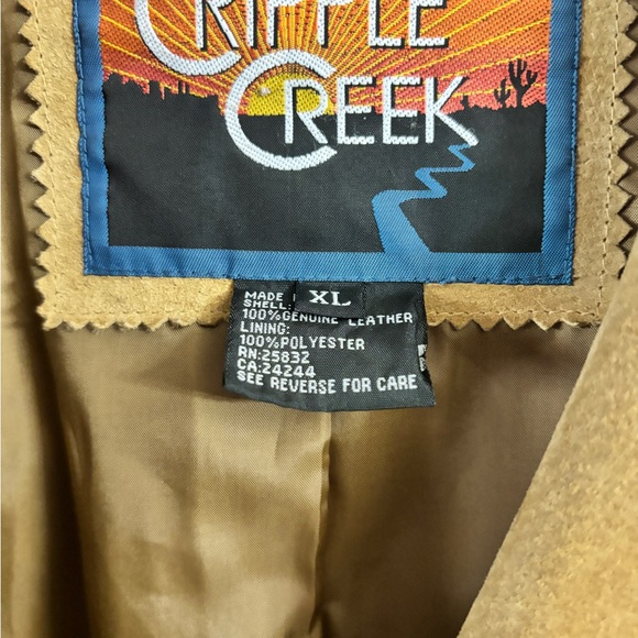 CRIPPLE CREEK FRINGED SUEDE LEATHER JACKET Size XL - Picture 13 of 13